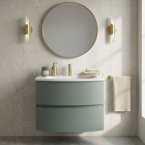 ARMONIA Meuble + vasque encastrée L. 70 cm Vert sauge