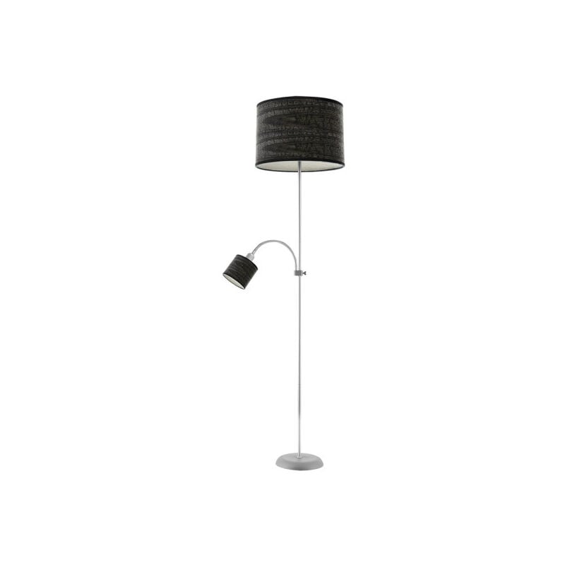 Fabrilamp - Boden De Wohnzimmer Armonia 1xe27 1xe14 Silber-Holz Schwarz C/lector 155x40x40 Cm