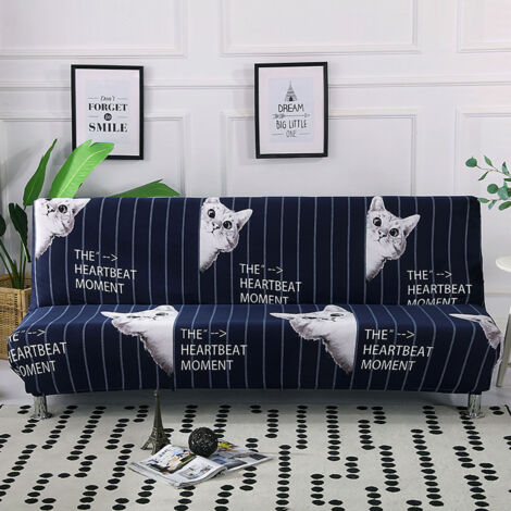 Armrestless Sofa Stretch Cover Folding Sofa Bed Protector Cover Printed Soft Sofa Slipcovers for Home Plant