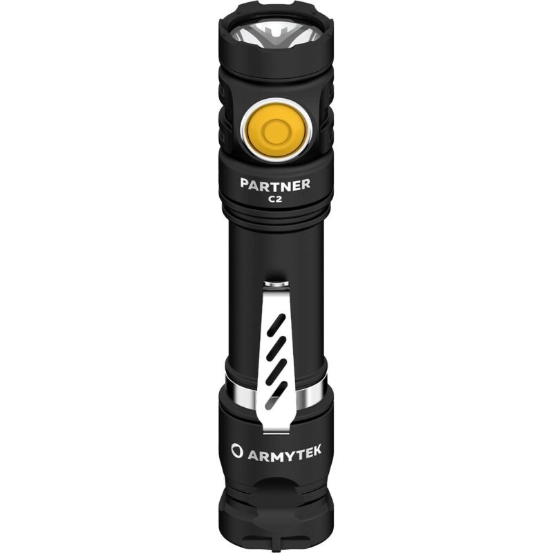 Partner C2 Magnet usb Warm led Lampe de poche avec clip ceinture, avec étui à batterie 1020 lm 118 g - Armytek