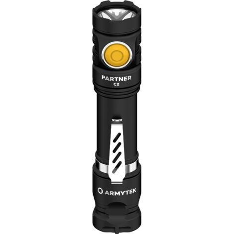 ArmyTek Partner C2 Magnet USB Warm LED Lampe de poche avec clip ceinture, avec étui à batterie 1020 lm 118 g V309303