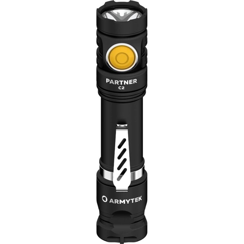 Partner C2 Magnet usb White led Lampe de poche avec clip ceinture, avec étui à batterie 1100 lm 118 g - Armytek