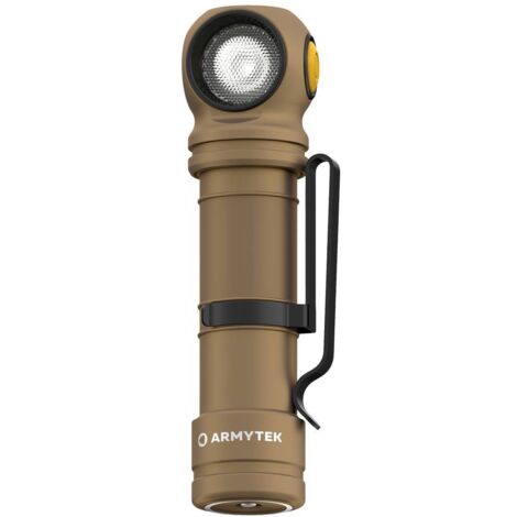 ArmyTek Wizard C2 Pro Max Sand White LED (monocolore) Torcia tascabile con clip per cintura, con fondina a batteria ric