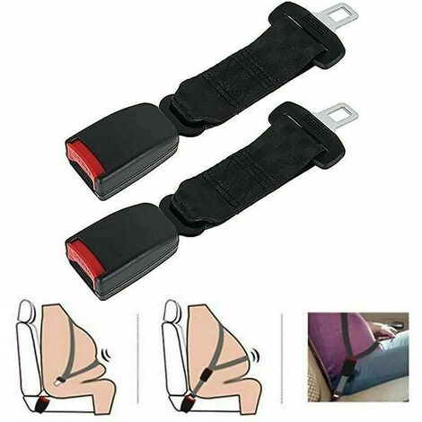ARNAULT Lot de 2 rallonges de ceinture de sécurité universelles pour voiture, sangle d'extension de ceinture de sécurité réglable 23 cm (noir)