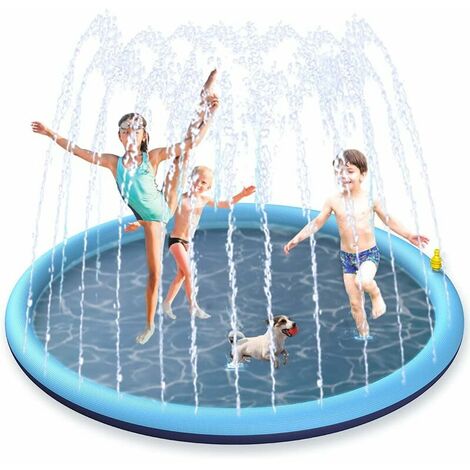 Arnault-Tapis Jet d'eau, 170cm Tapis de Pulvérisation d'eau PVC, Splash Pad Antidérapant, Jeux d'eau Exterieur pour Enfants dans Jardin