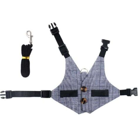 Arnés de conejo M, conjunto de arnés y cinturón con botones decorativos, ideal para animales pequeños.
