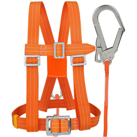Arnés de seguridad con cordón, anticaídas, para escalada, con soporte abdominal reforzado, capacidad de carga de 100 kg, para trabajos aéreos, escalada, hombre (hebilla grande de 1,6 m)