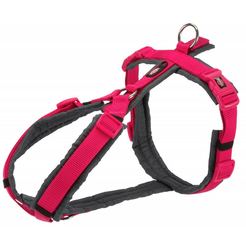

arnés de trekking para perro. talla M-L. color rosa / gris grafito.