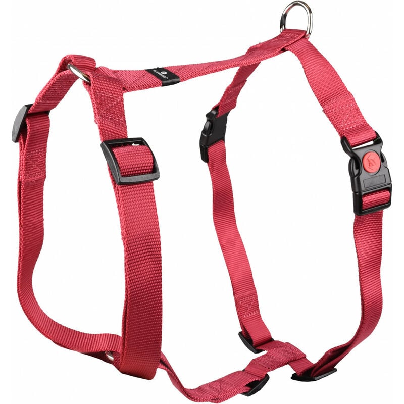 

Arnés H Ziggi rojo cereza. talla de cuello 70 -110 cm. 25 MM . talla XXL+. para perro.