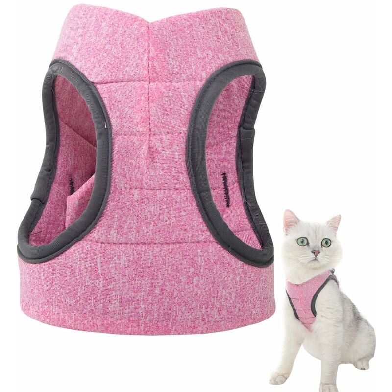 

Arnes para gatos Correa Chaleco para mascotas suave ajustable transpirable a prueba de escape a prueba de fugas,Rosa, L