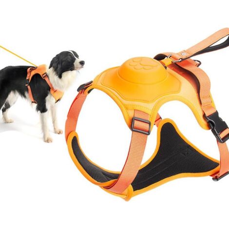 Arnés para perros ajustable y retráctil con tiras reflectantes (L)