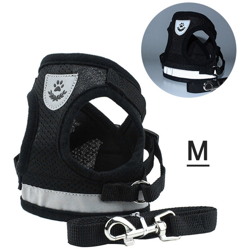 

Arnes para perros, arnes para mascotas sin tirones Arnes para perros de aire con escalones,Negro, M