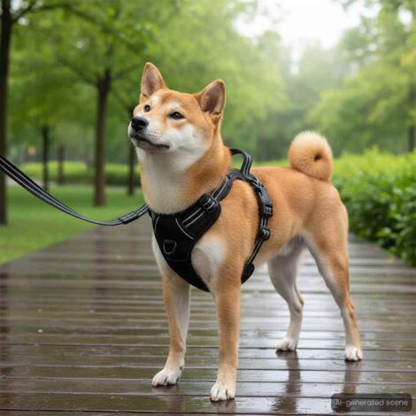 Arnés para perros con bandas reflectantes ajustables azul L