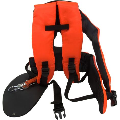 Arnés profesional acolchado Bricoferr BFK0032 para desbroce con soporte lumbar.