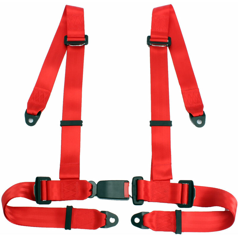 

Arnés universal para cinturón de seguridad de coche de carreras deportivas de liberación rápida de 4 puntos rojo negro (rojo)