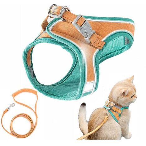 Arnés y correa para gatos, cómodo chaleco para pasear gatos con correa, correa tipo chaleco para gatos, a prueba de escapes, correa especial para pasear gatos.