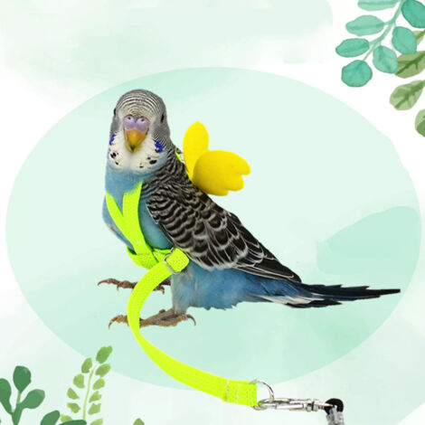 [Arnés y correa para pájaros pequeños] Látex elástico [Modelo: Volador con alas] Ajustable [50 g] [Color: Multicolor] Para loros y palomas