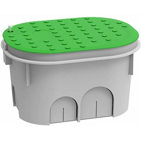 Arnocanali PB3030V Drain Box - Pozzetto elettrico per l’irrigazione, Con coperchio carrabile, Grigio/Verde, 32 x 32 x 23 cm