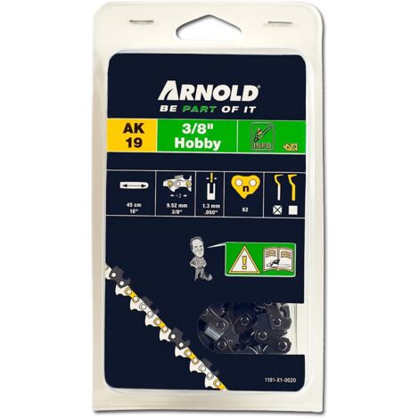 Arnold 1191-X1-0020 Hobby - Catena per sega elettrica con 62 maglie, 1,52 x 1,3 mm, 45 cm