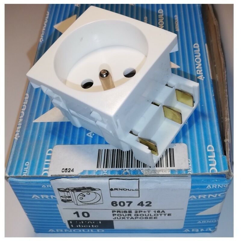 

60742 2P + T socket 16A yuxtapuesta chute - serie Libertad - Arnould