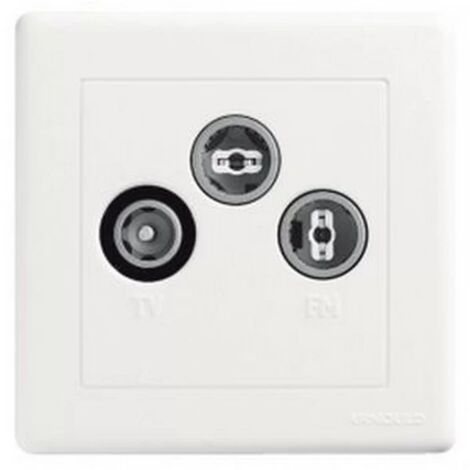 Manette Double Interrupteur Va-et-vient Poussoir Arnould INITIA 69405 - Blanc - Neuf (voir état)