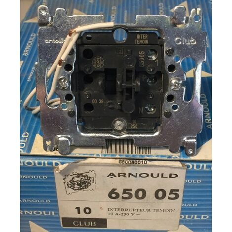 Arnould – Mécanisme interrupteur témoin 10A 230V – 65005 – Poussoir composable pour installation électrique – Série Club