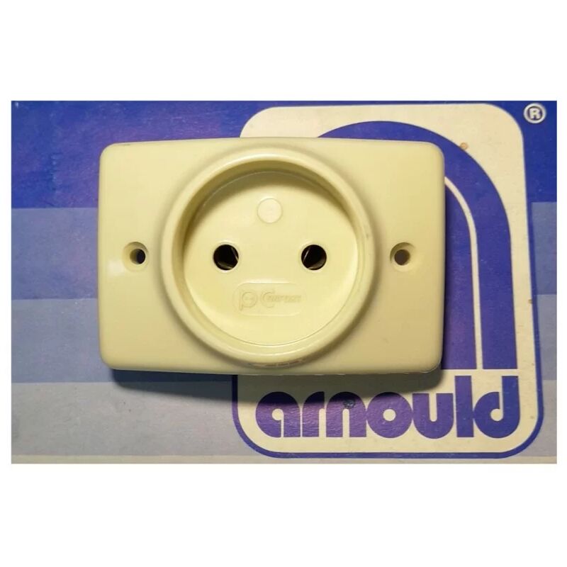 Arnould - Prise 2P à puits - Ivoire - europa - 75x50mm