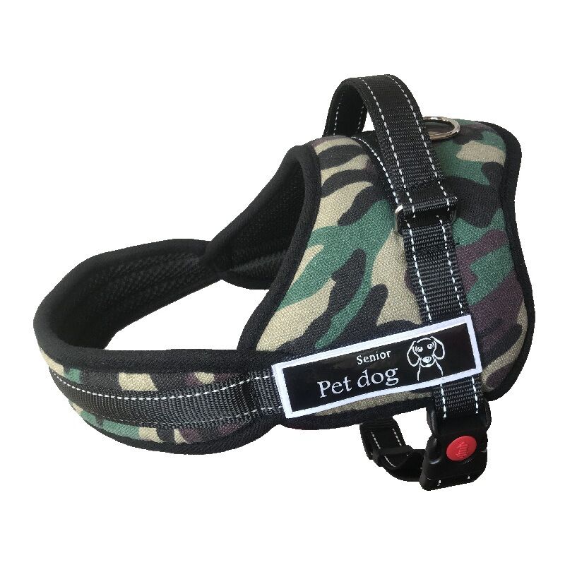 

Arnés para perros anti tracción, chaleco ajustable para perros con asa transpirable Arnés para el pecho sin tracción deporte verde camuflaje M