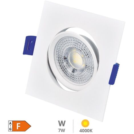 Aro basculante cuadrado empotrable LED Cumbo 7W 4000K Blanco
