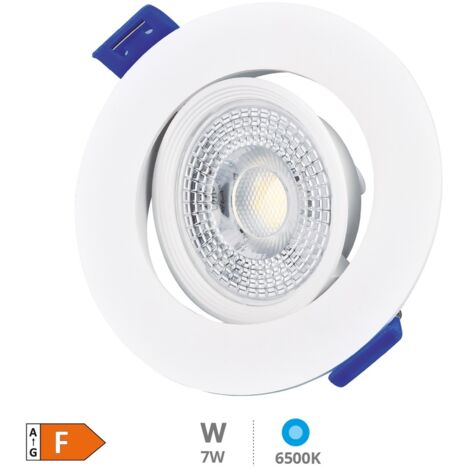 Aro basculante redondo empotrable LED Cumbo 7W 6500K Blanco