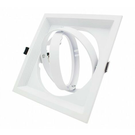 Aro Cuadrado Basculante para Bombilla LED AR111  Blanco   IluminaShop