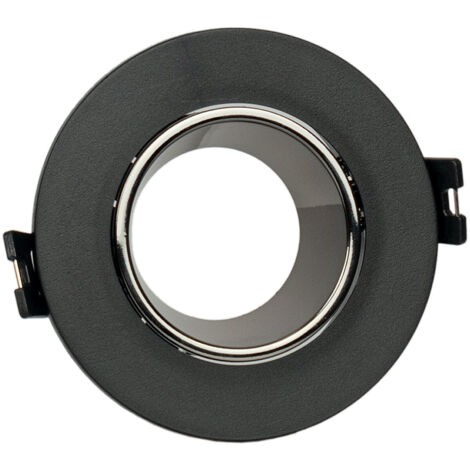 Aro Downlight Circular Basculante Para Bombilla GU10 / MR16 - - Gris-Negro