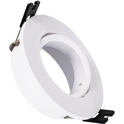 Aro Downlight Circular Basculante para Bombilla LED GU10 / GU5.3 Corte Ø 75 mm Blanco - Blanco