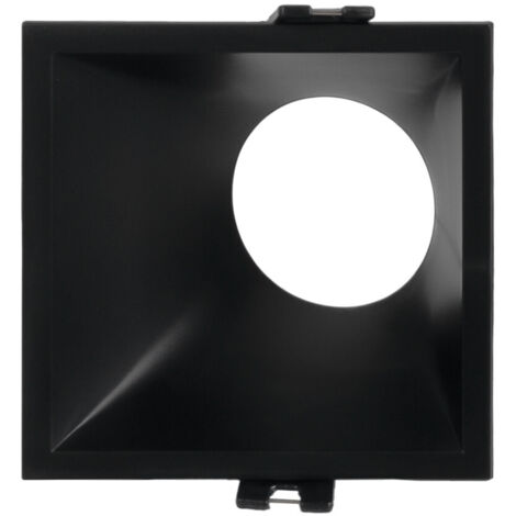 Aro Downlight Cuadrado Asimétrico - Bajo UGR - Corte 85 X 85mm - Negro