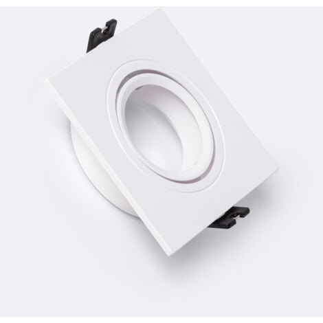 EFECTOLED Aro Downlight Cuadrado Basculante para Bombilla LED GU10 / GU5.3 Corte Ø 75 mm Blanco