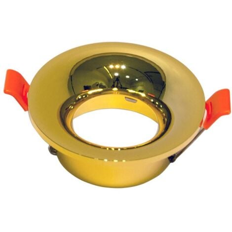 Aro Downlight Redondo Fijo Para Bombilla Dicroica GU10 / MR16 - Dorado