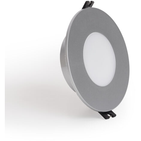 Aro Downlight Redondo IP65 para Bombilla LED GU10 / GU5.3 Corte Ø75 mm Maxis  Plateado