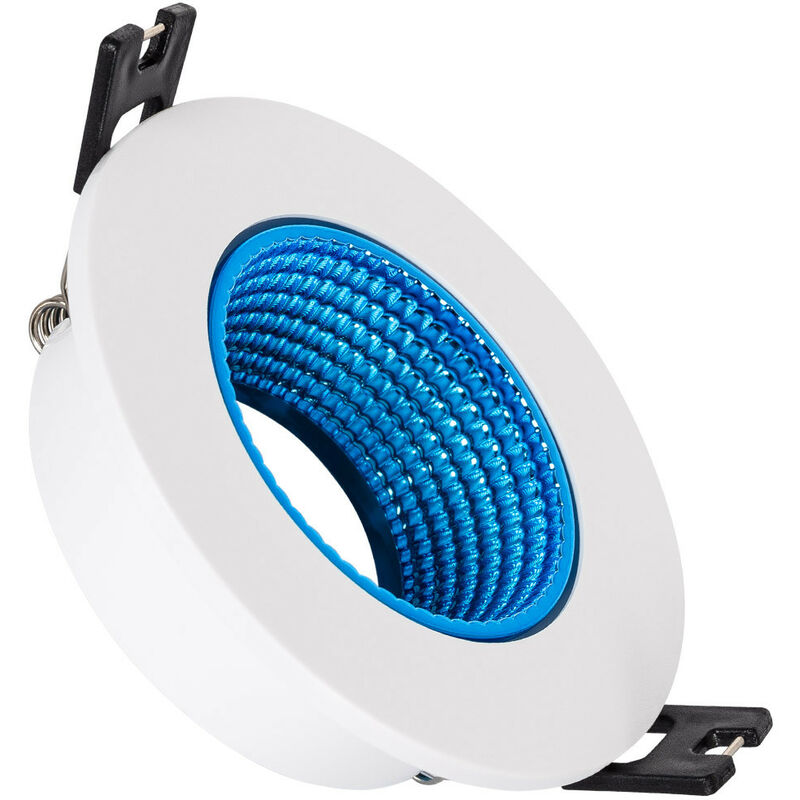 Image of Portafaretto Downlight Circolare Basculante Colorato per Lampadina led GU10 / GU5.3 Foro Ø80 mm Azzurro