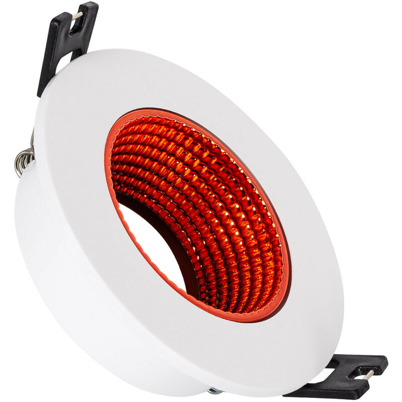 Image of Portafaretto Downlight Circolare Basculante Colorato per Lampadina led GU10 / GU5.3 Foro Ø80 mm Rosso