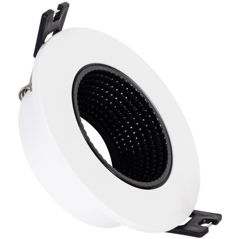 Image of Portafaretto Downlight Circolare Basculante per Lampadina LED GU10 / GU5.3 Foro Ø75 mm Bianco / Nero