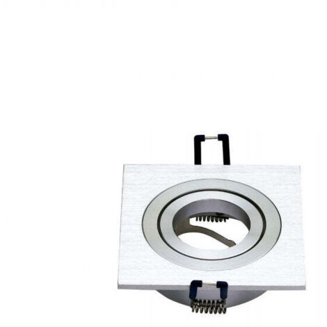 Aro Empotrable Basculante Cuadrado con 2 Aros Interiores corte 80mm Plata