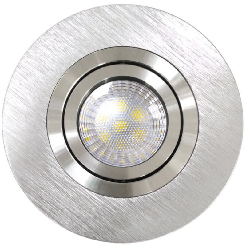 

Aro empotrable basculante de aluminio níquel satín GU10 Skip Maxi ø110x28mm. (Jueric 10283)