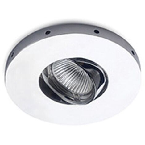 Aro empotrable basculante “Horus” con LED GU10 (0,5W 4200K 30lm) IP20 fabricado en cristal y aluminio color cromo