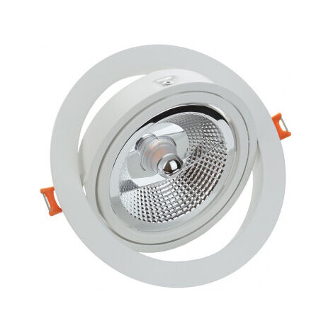 Aro empotrable basculante redondo blanco Maxi GU10 para AR111 (Spectrum SLIP002009)