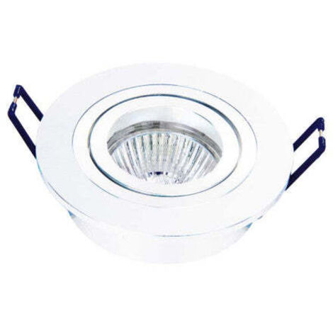 Aro Empotrable Basculante Redondo con 2 Aros Interiores corte 80mm Blanco