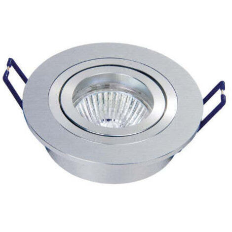 Aro Empotrable Basculante Redondo con 2 Aros Interiores corte 80mm Plata