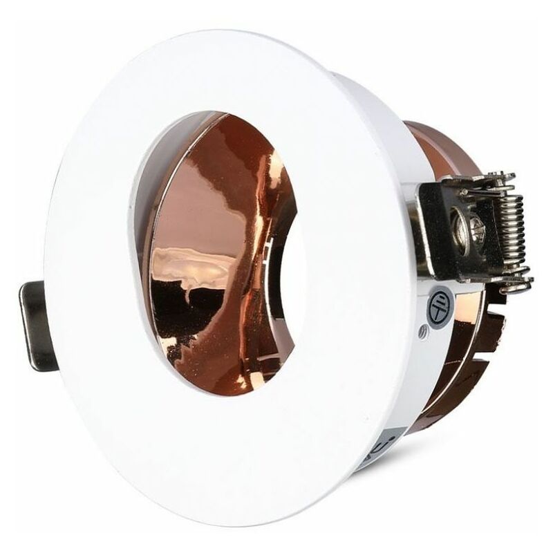 GU10 Foco Empotrable led Redondo con Agujero Ovalado Color Blanco con Interior Oro Rosa