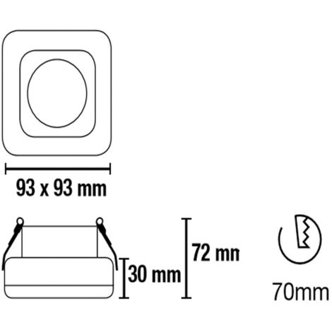 Aro empotrable Fusion con LED (2,4W 3000K) – Cromo