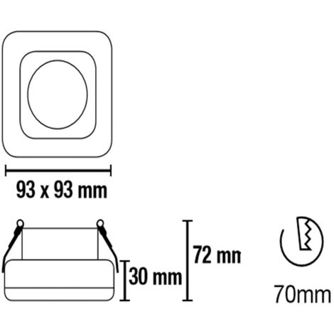 Aro empotrable Fusion con LED (2,4W 3000K) – Cromo