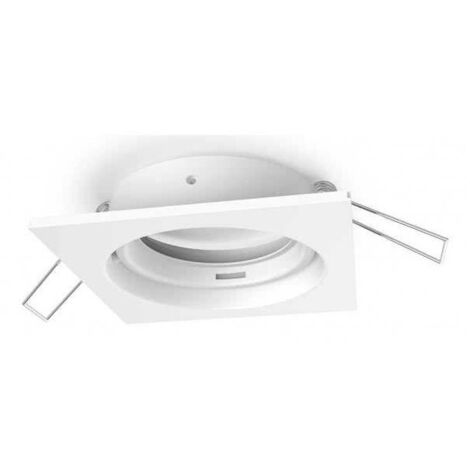 Aro empotrable intake cuadrado rotativo con tierra l.8xan.8xal.0,3cm blanco